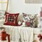 Joy Christmas Let It Snow Snowman Reindeer Throw Pillow Covers, 18 x 18 Inch Xmas Snowflake Winter Holiday Cushion Case Decoration for Sofa Couch Set of